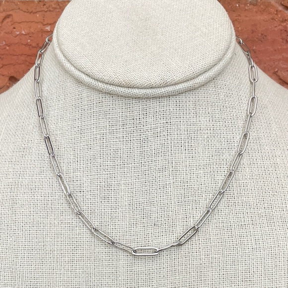 Red Saguaro Trading Post Jewelry - Paperclip Chain Necklace - Silver